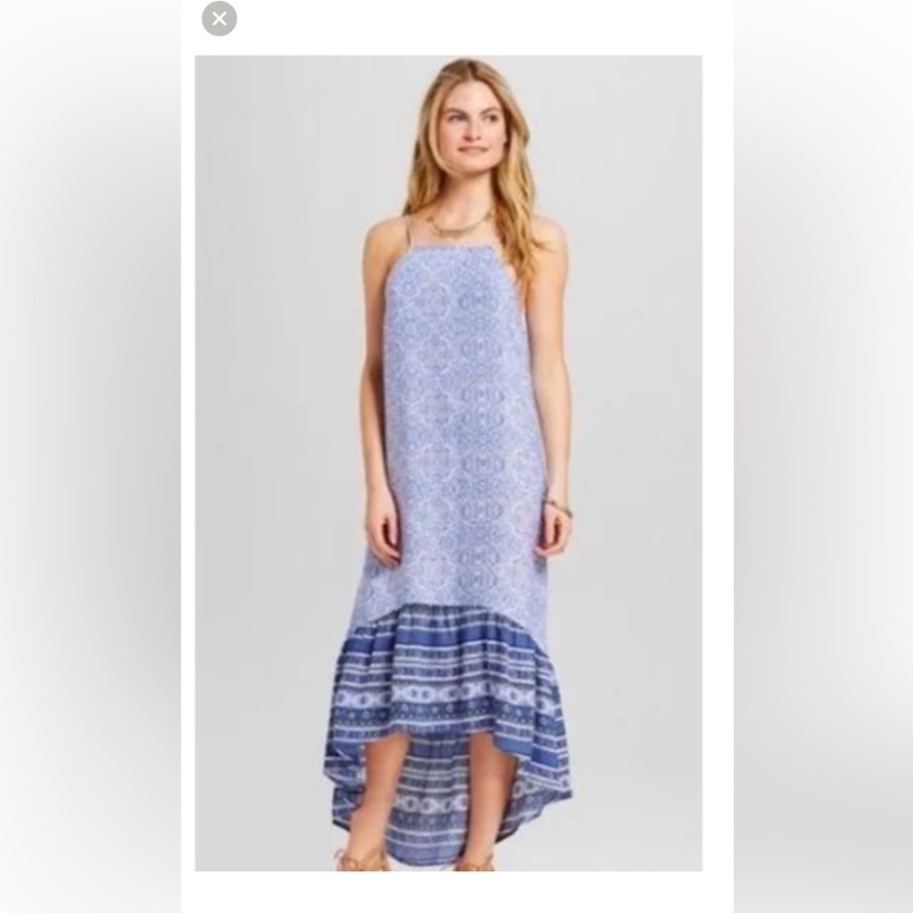 Knox Rose High Low Long Maxi Blue Bohemian Boho Summer Dress